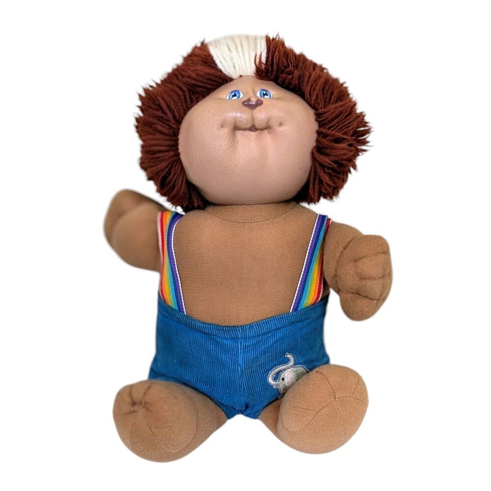 Vintage 1983 Cabbage Patch Kids Koosas Plush Lion Cat with Rainbow Suspenders